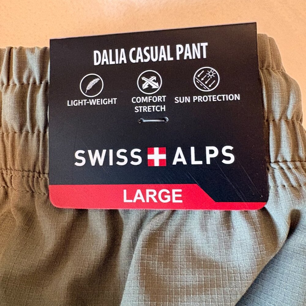 Swiss Alps NWT Olive Green Dalia Pants Large Outdoor Hiking Gorpcore Tech - Picture 4 of 7